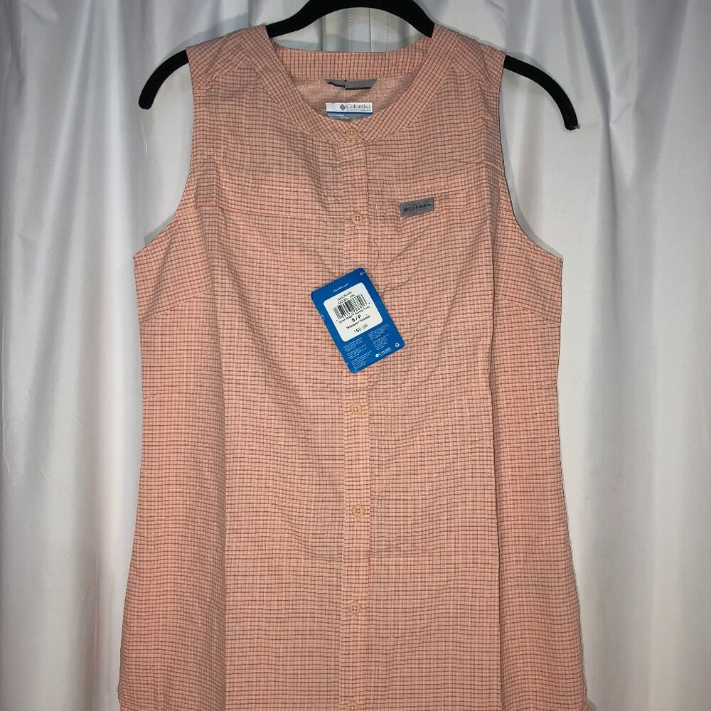 🆕Columbia Women's Silver Ridge Novelty Tunic, Peach Cloud Seersucker, Brand NEW